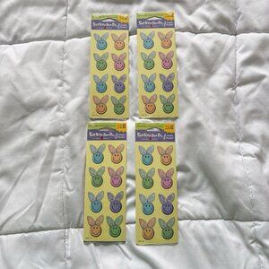 NEW Vintage 90s Stickety Doo Da Smiley Face Rabbit Easter Bunny Stickers 4 Packs